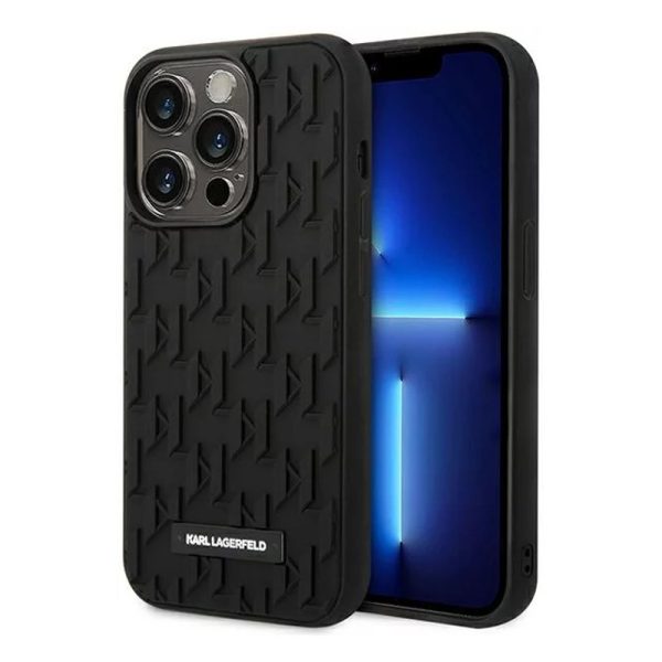 Maska Karl Lagerfeld iPhone 14 Pro 3D Monogram crna