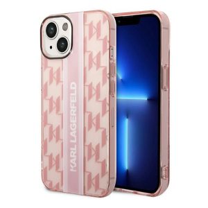 Maska Karl Lagerfeld iPhone 14 Pro Mono Vertical Stripe Roza