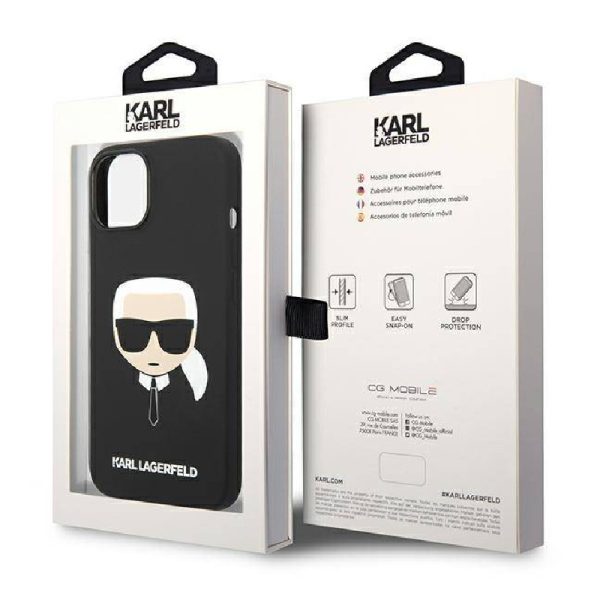 Maska Karl Lagerfeld iPhone 14 Silicone Karl`s Head Crna - Slika 3