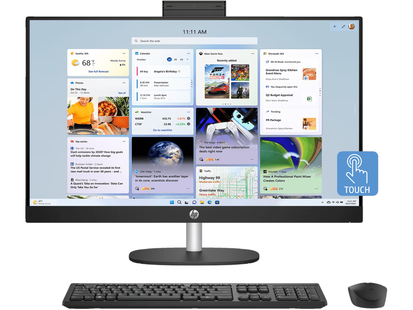 Intel Core Ultra 7 155U (1 7 GHz) 32 GB (2x16GB) DDR5-5600 SSD 1 TB M.2 PCIe NVMe 68 6 cm (27) FHD (1920x1080) Multi-Touch UWVA AG LED Intel Graphics (IGP) HDMI 1x USB-C (5Gbps) 2x USB-A 3.2 Gen1 (5Gbps) 2x USB-A 2.0 Wi-Fi 6 (2x2) Bluetooth 5.3 Webcam Wireless Kbd. Microsoft Windows 11 Home (64-bit)