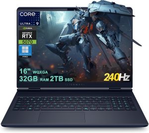 Intel® Core™ Ultra 9 275HX   2 7 GHz   Icositetra-Core (24C 24T)   Turbo Speed 5 4 GHz  32 GB DDR5 SODIMM  2 TB NVMe SSD  40 64 cm (16 0)  Matiran (AntiGlare  matt)  WQXGA   2560 x 1600 @240Hz  Nvidia GeForce RTX 5070 Max-Q   Mobile  HDMI  USB-C  Thunderbolt  2x USB  Backlit keyboard  bluetooth  Microsoft Windows 11 Home (64-bit)